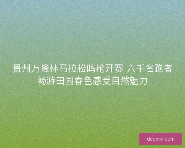 贵州万峰林马拉松鸣枪开赛 六千名跑者畅游田园春色感受自然魅力 贵州万峰林马拉松鸣枪开赛 六千名跑者畅游田园春色感受自然魅力